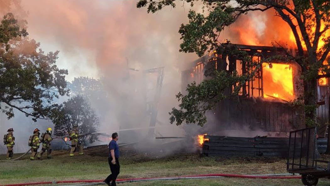Fire Crews Battle House Fire In Sand Springs