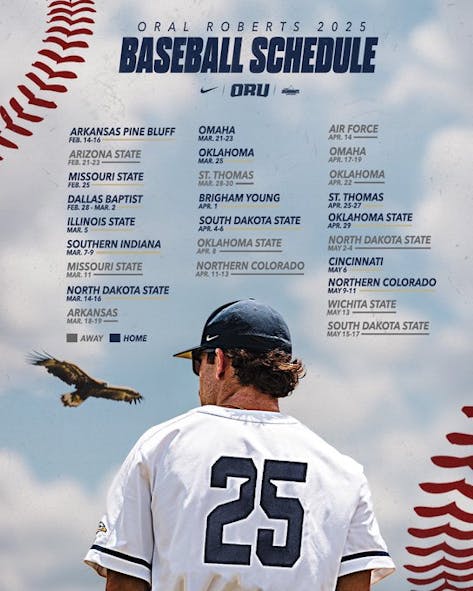 2025 ORU baseball schedule