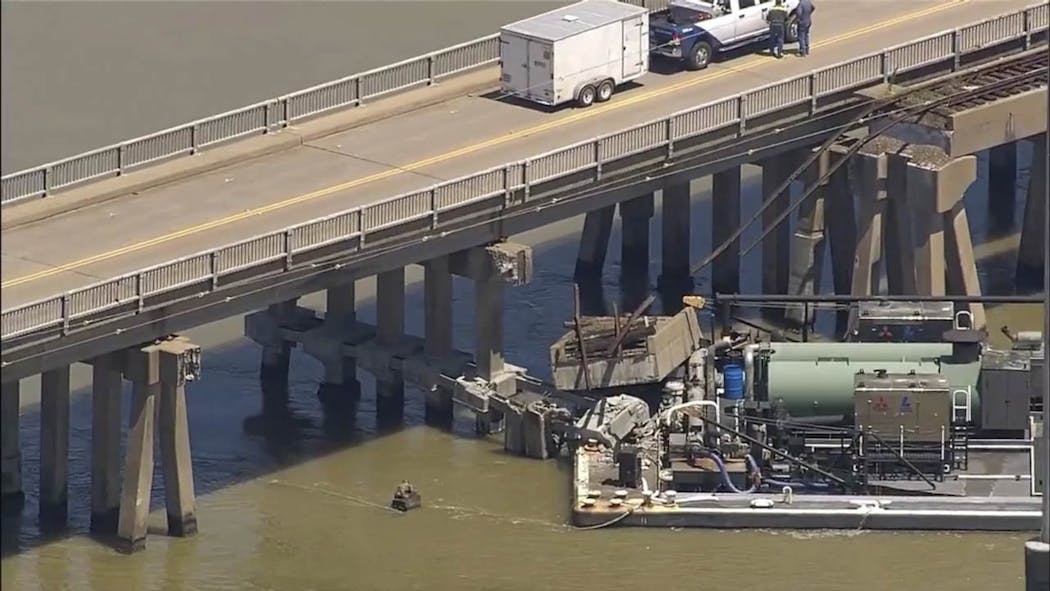 Barge Collides With Pelican Island Causeway In Texas, Causing Damage ...