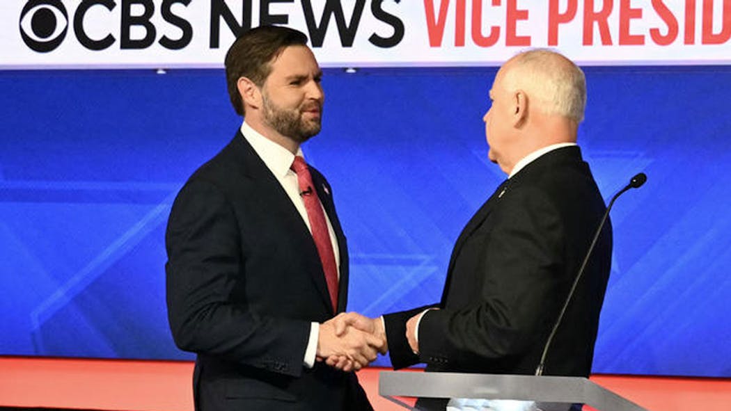 Vance Walz Handshake - 2024 Debate