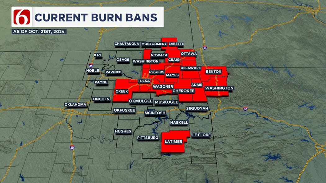 Burn Bans Oklahoma Oct. 21, 2024