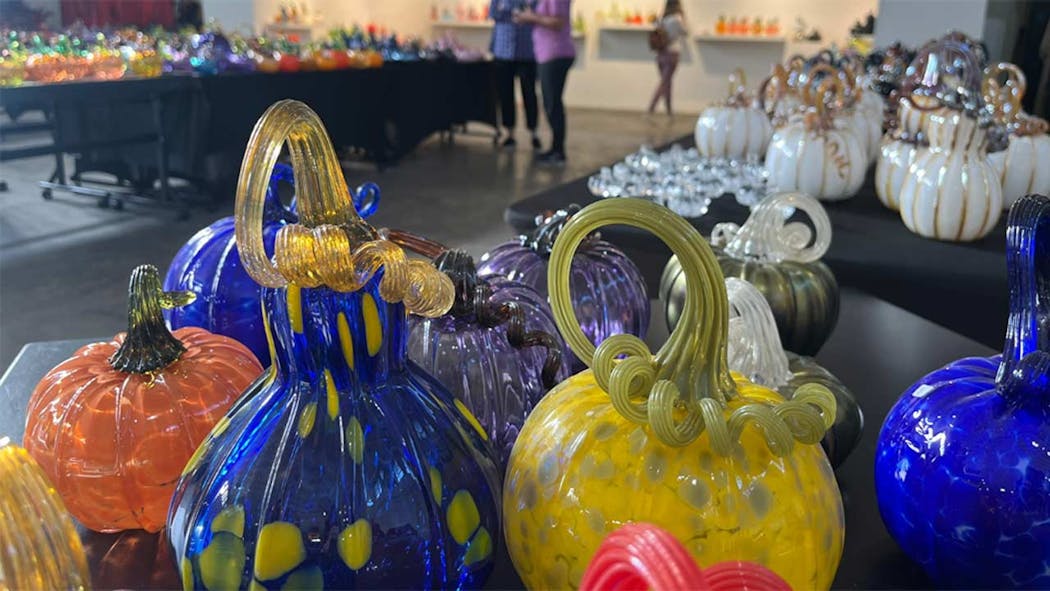 Glass Pumpkins At Tulsa Glassblowing School