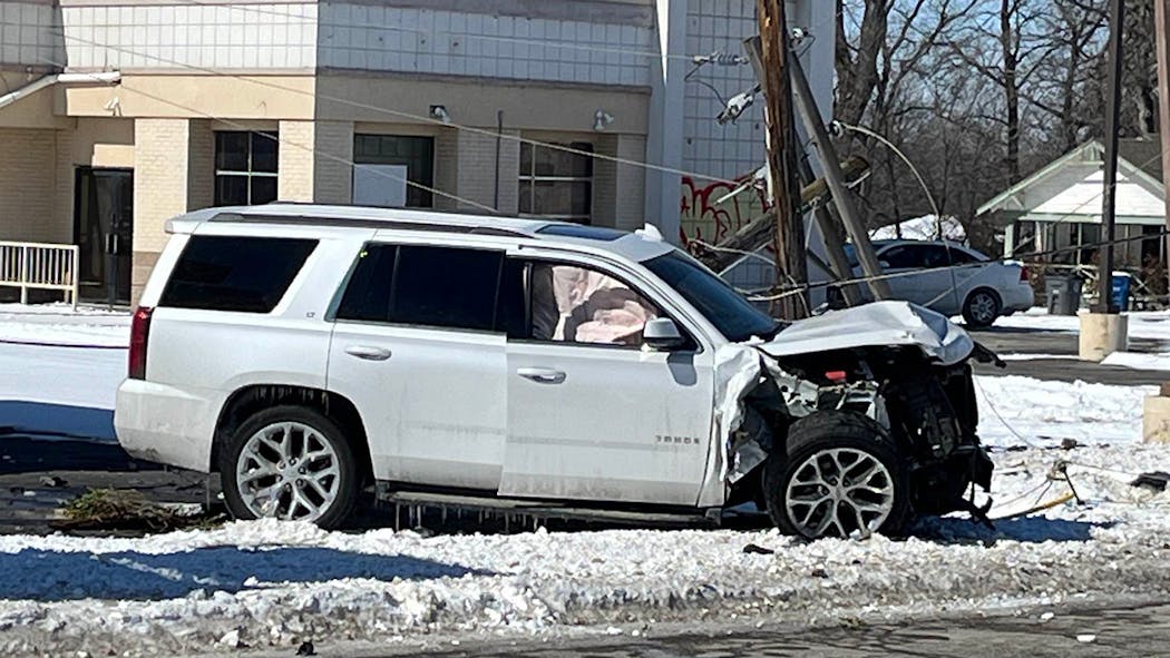 Tulsa Police Pursuit Car Crashes Into Utility Pole