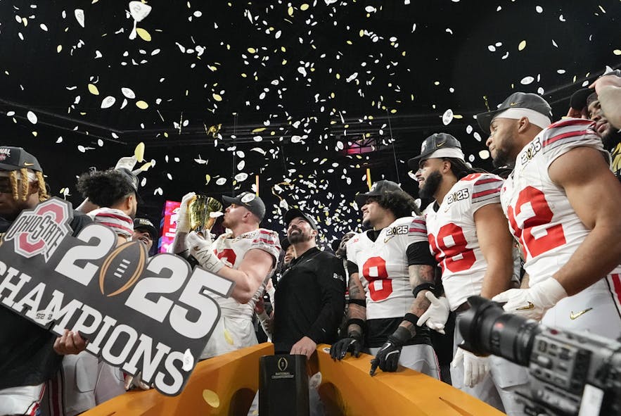 Ohio State celebrates after their win against Notre Dame