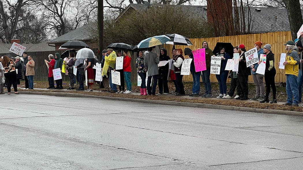 Ryan Walters Protest At Carnegie Elementary