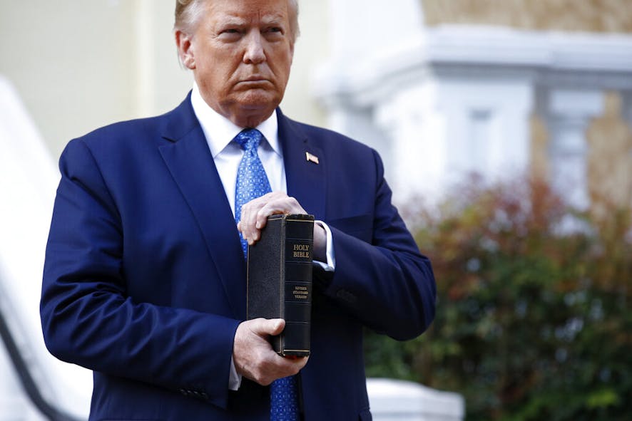 Trump Holding Bible