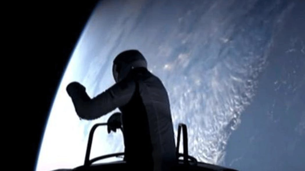 Jacob Isaacman outside SpaceX capsule on Sept. 12, 2024.