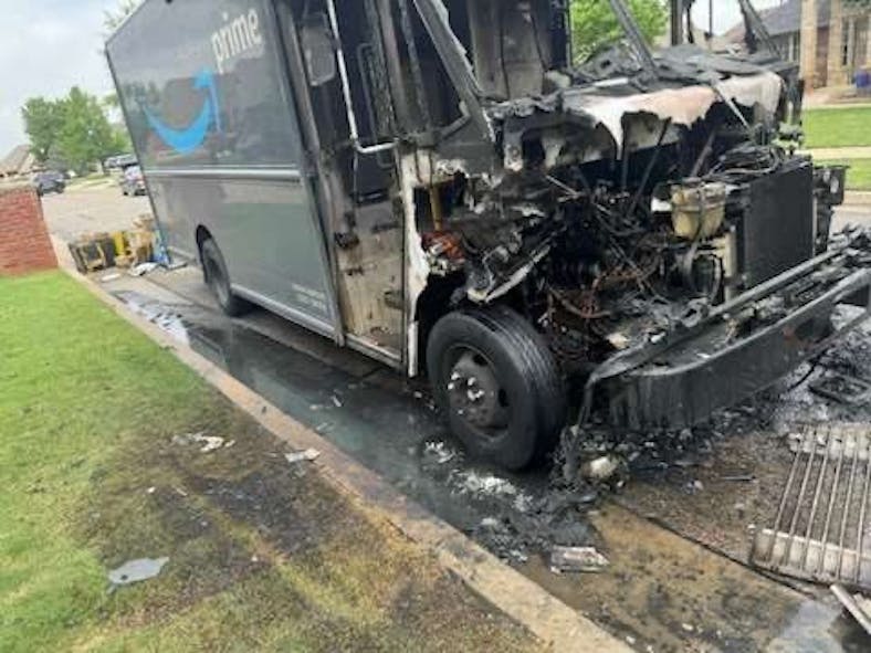 Moore firefighters respond to Amazon truck fire