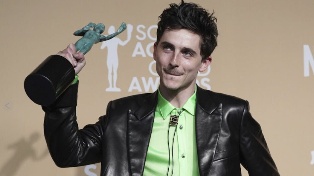 Timothée Chalamet wins "Best Actor" at the 2025 SAG Awards.