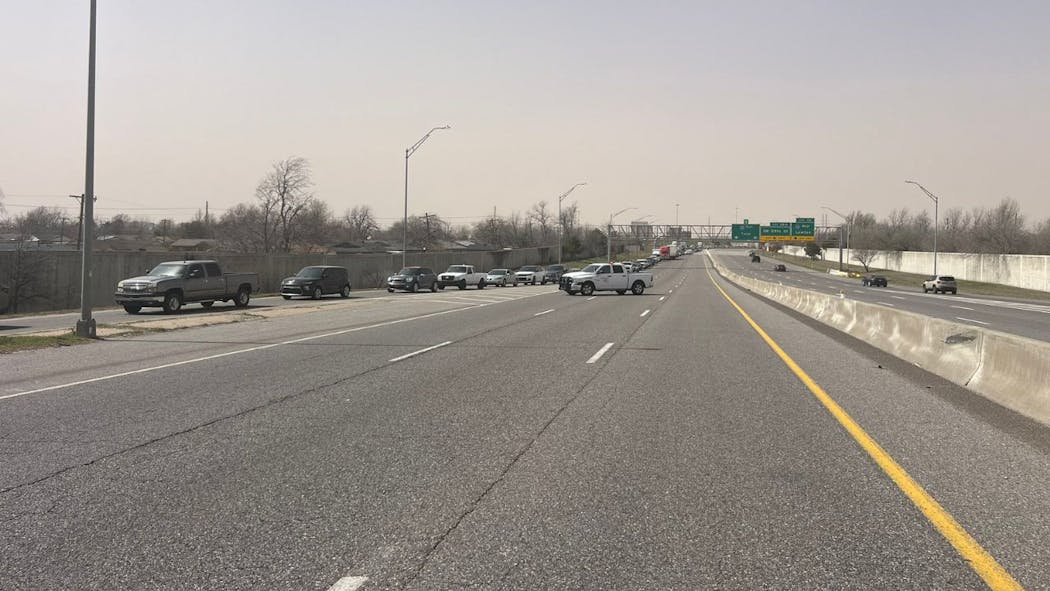 Downed powerlines close I-240 between Western and May Ave.